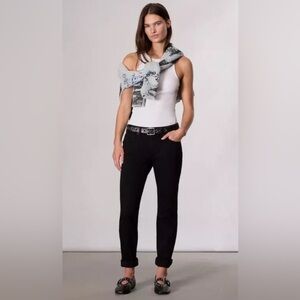 Rag & Bone Dre Low Rise Slim Boyfriend Black Jeans 25